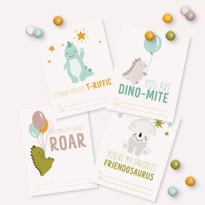 Dinosaur Valentine&#39;s Day Cards - Printable Little Boys Cute Dino Valentines Day Labels - Classroom Jurassic V-Day Card - Cookie Card - 0093