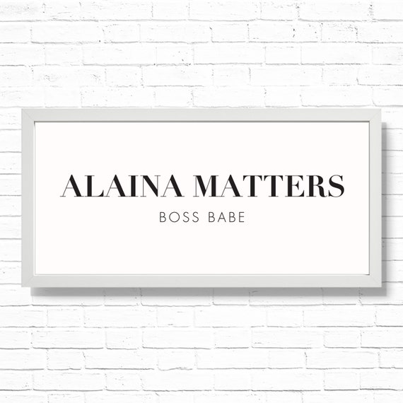 Custom Desk Name Plate & Title Farmhouse Style Home Decor Art Print - Printable Business Name 19.75x9 Wall Sign Fitted for Ikea Ribba Frame Il_570xn