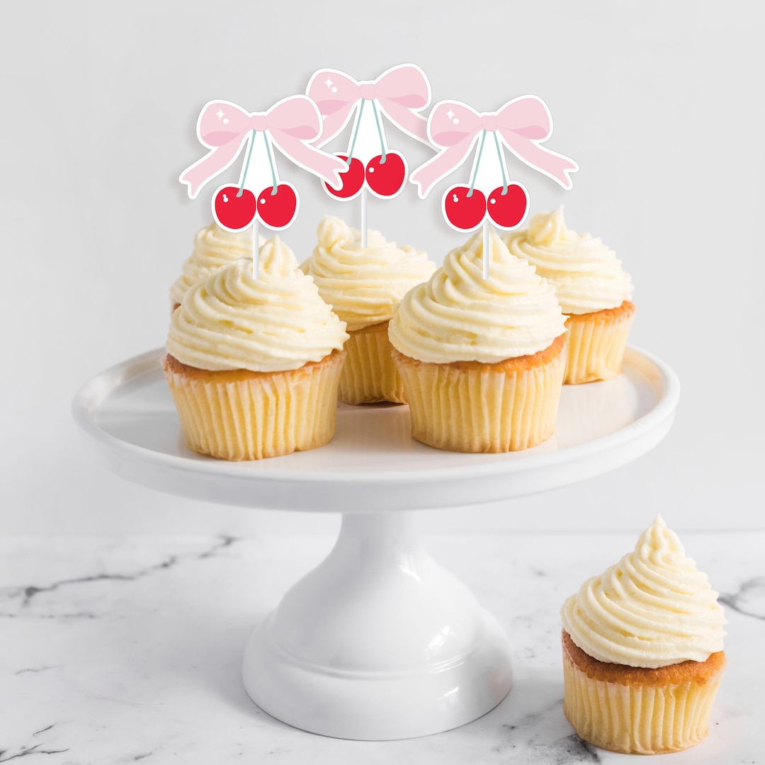 20 stuks rode strik taartdecoraties, rode strikken cupcake toppers