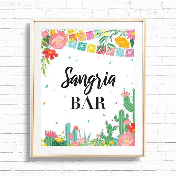 Fiesta Sangria Bar Sign Printable First Fiesta Taco | Etsy
