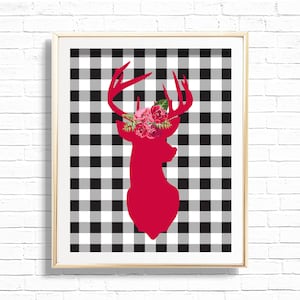Impressão artística de Rudolph, a rena do nariz vermelho - Decoração de parede de Natal para impressão - Arte de parede de feriado - Impressão de parede de galeria - Download instantâneo