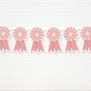 Könnte beinhalten: Rosa-weiße sternförmige Preisband-Girlande. Die Girlande ist aus Papier und hat eine Schnur zum Aufhängen.