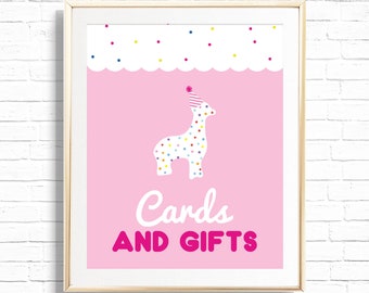 Circus Animal Cookies Cards and Gifts Sign - Printable Bright Pink Animal Cracker Gift Table Decor - Customizable Circus Party Decor - 0068