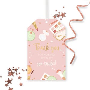Etichetta per bomboniere Spa - Etichette regalo per feste di compleanno per borse per coccole e trucco Spa e stampabili - Decorazione per pigiama party tra ragazze Spa-tacular - 0041