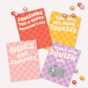Squish Toy Valentine - Druckbare squishy Kinder Klassenzimmer Valentinstag Karten - Valentinstag Geschenk DIY Tag - Streusel Cookie Karte