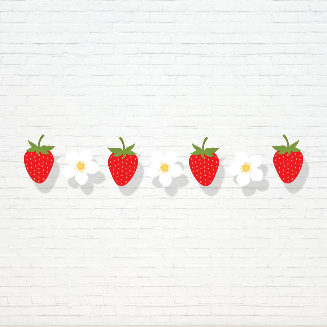 Strawberry Flower Garland Printable Berry First Strawberry Daisy