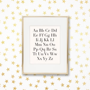 ABC Alphabet Classic Black & White Playroom Art Print - Druckbare Poster für Homeschool - Lehrer-Klassenzimmer-Wanddeko - Kinderzimmer - CbwPlay