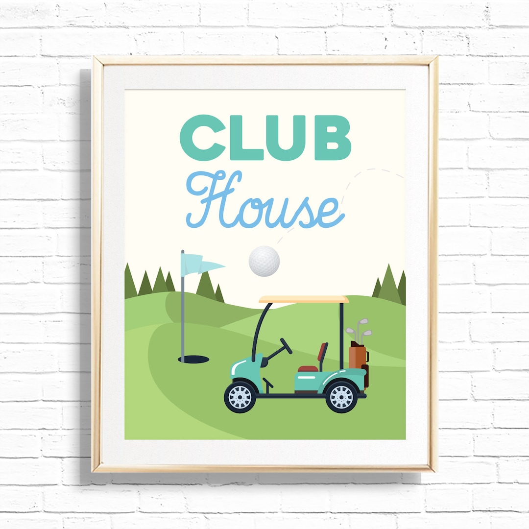 Clubhouse Golf Sign - Printable Nineteenth Hole Hole in One Golf Par ...