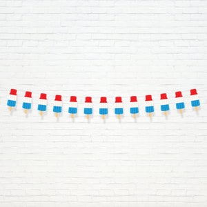 Rocket Popsicle Banner - Printable Summer Firecracker Popsicle Garland - July 4th Independence Day Party Decor - Instant Download - JULY2021