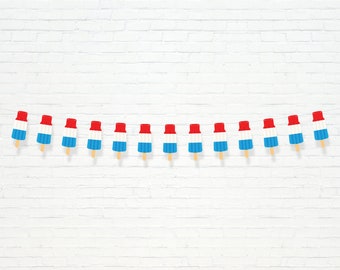 Rocket Popsicle Banner - Printable Summer Firecracker Popsicle Garland - July 4th Independence Day Party Decor - Instant Download - JULY2021