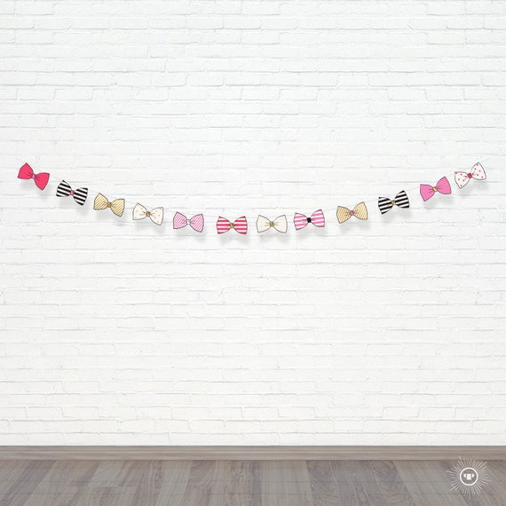 Kate Spade Inspired Bow Garland - Party Garland - Pretty Bows Party Decor - Printable - Instant Download Il_570xn