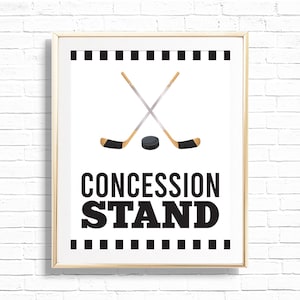 Hockey Concession Stand Sign - Printable The Great One First Birthday Party Food Table Decor - Sports Team Print - Slap Shot Boy 1st - 0095