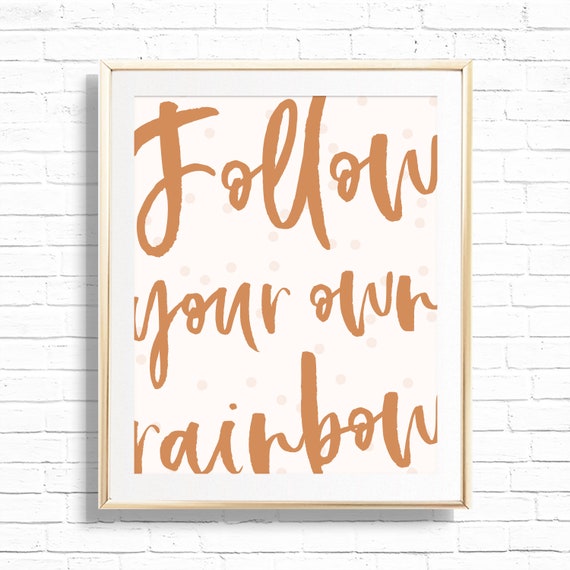 Follow Your Own Rainbow Boho Rainbow Playroom Art Print - Printable Bohemian Nursery Poster - Teacher Homeschool Home Decor Wall Sign - 0002 Il_570xn