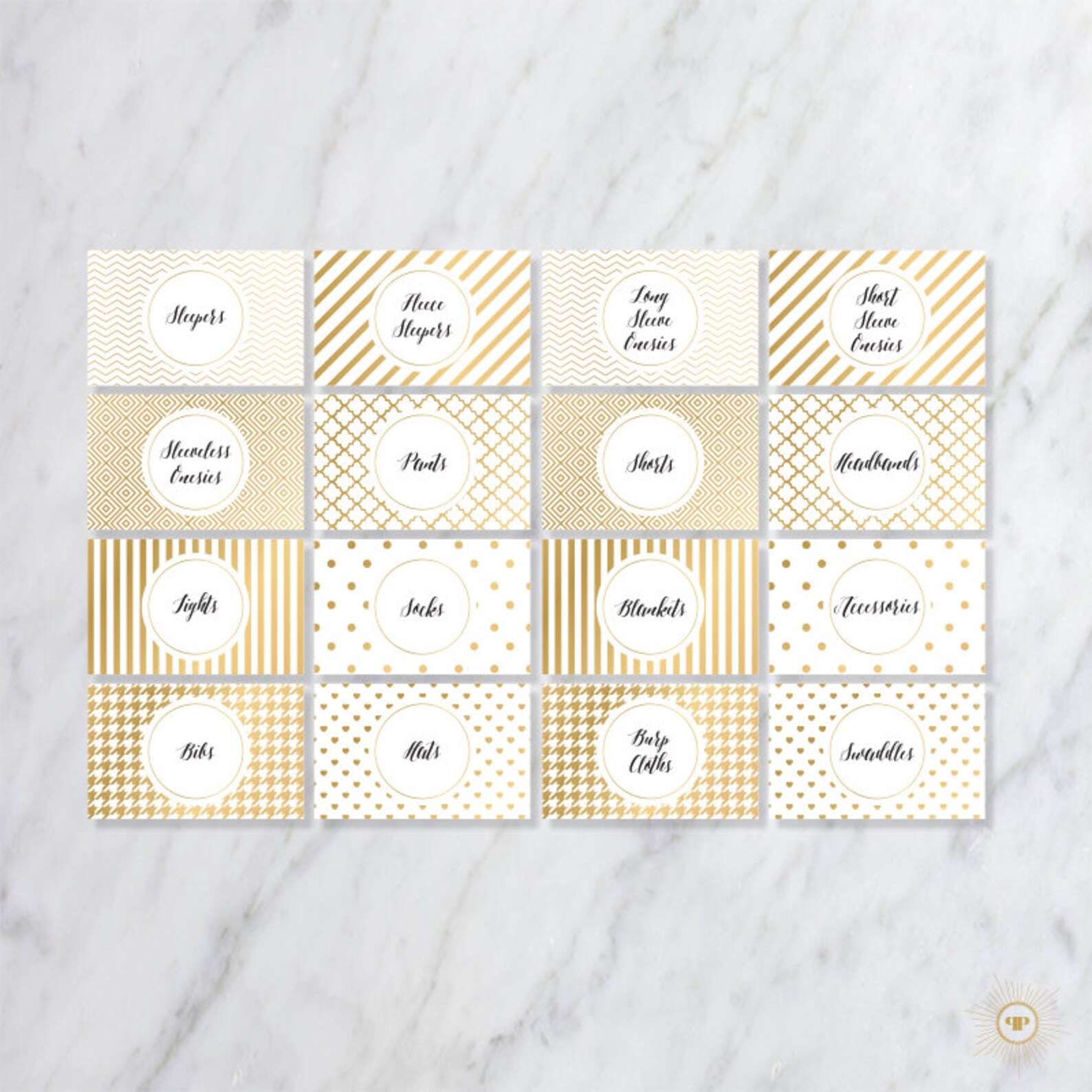 Gold Baby Drawer Divider Labels Printable Baby Labels Etsy