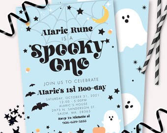 Spooky One Invitation - Printable Halloween 1st Birthday Invitation - Spooktacular Ghost Invitation - Spooky Party - INSTANT DOWNLOAD - 0049