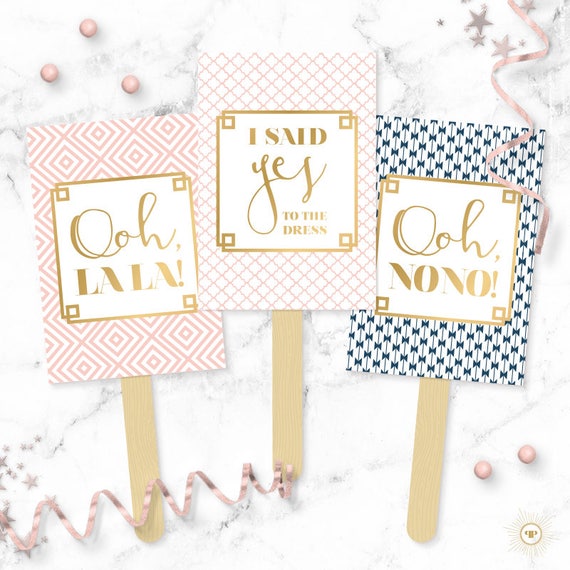 Buy Say YES to the Dress Signs Pink Navy Gold Pattern Printable