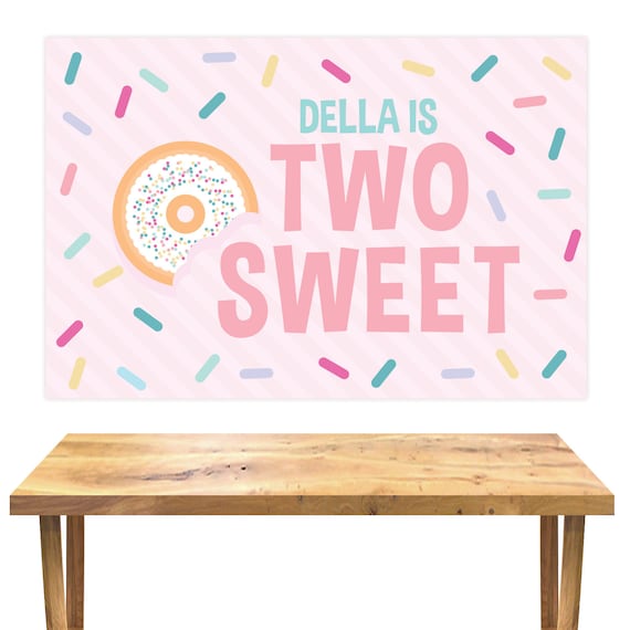 Donut Party Backdrop - Printable Pastel Donut Birthday Two Sweet Theme ...