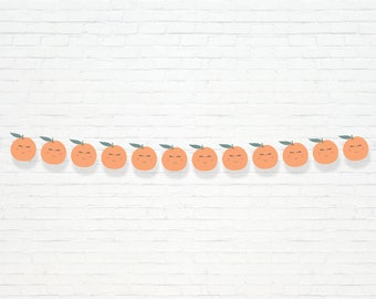 Orange Clementine Birthday Party Garland - Printable Little Cutie Bunting Banner - Instant Download Citrus Party Decor - 0001