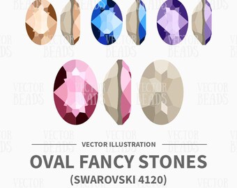 Ilustración vectorial de piedras ovaladas de fantasía - Clip Art digital