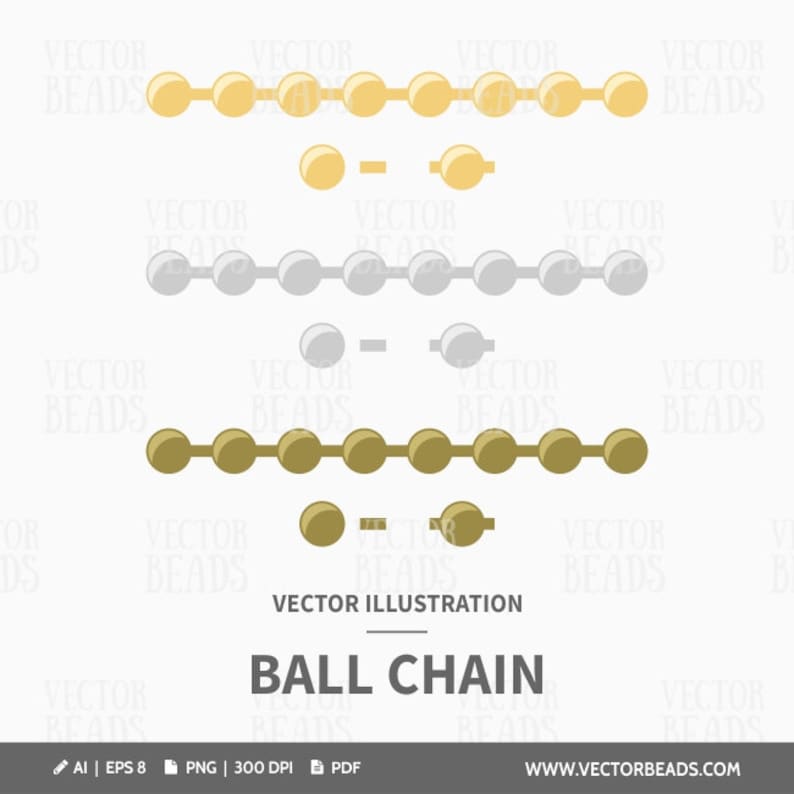 Vector Clipart Set of Ball Chains Instant Download Etsy