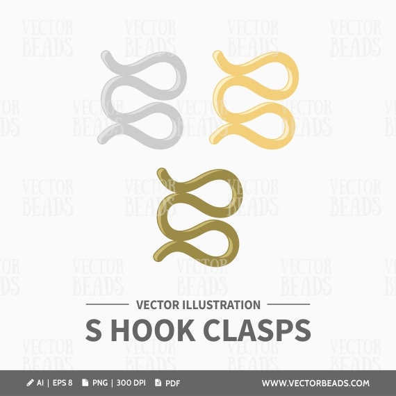 Vector Clipart Pack Of S Shaped Clasp Instant Download Etsy