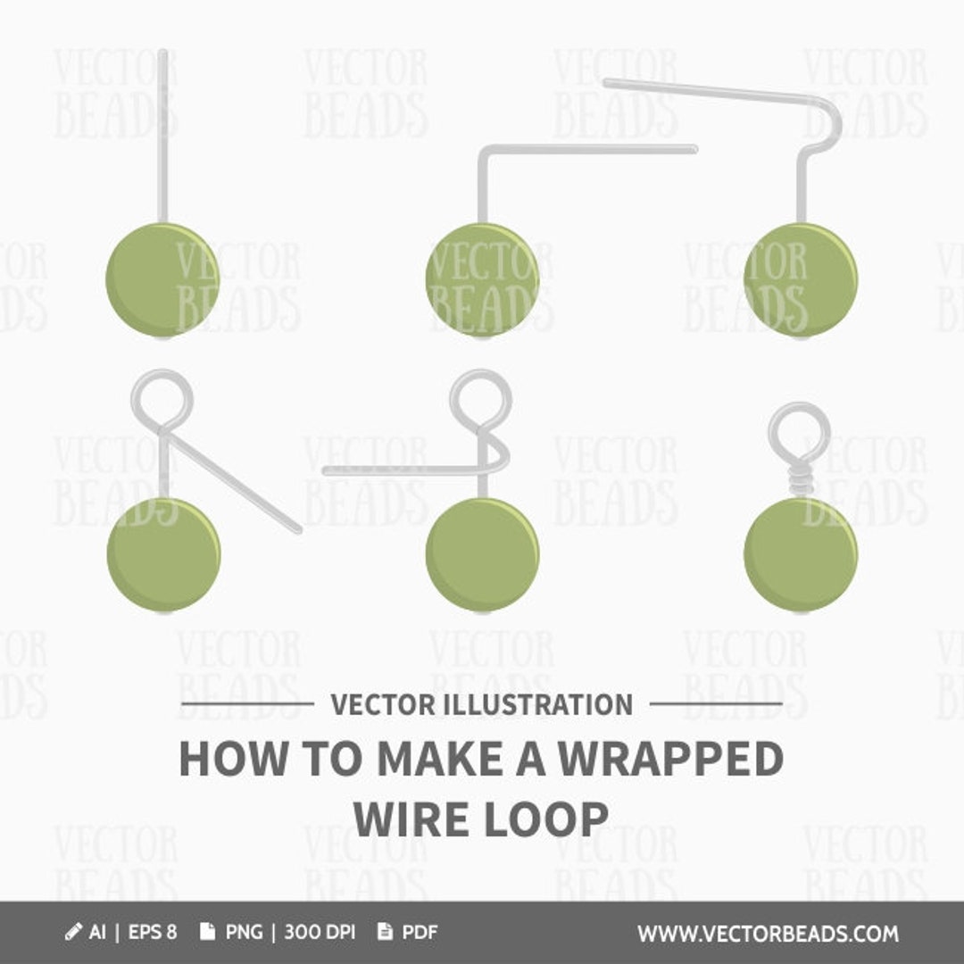How to Make a Wrapped Wire Loop Vector Illustration Instant Download Etsy