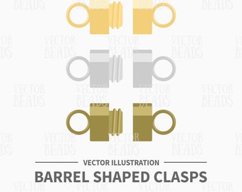 Vector Clipart Set de Torpedo Jewelry Clasps - Descarga Instantánea