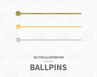 Vector Clip Art Conjunto de Ballpins para Crear Diagramas de Abalorios- Descarga Instantánea