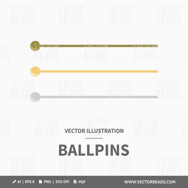 Vector Clip Art Set of Ballpins for Creating Beading Diagrams- Instant Download