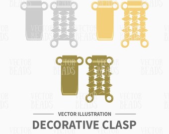 Vector Illustration of Decorative Clasp for Jewelry Making - Instant Download - Digital Clipart