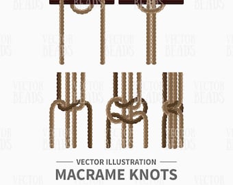 Vector Illustration of Macrame knots - Instant Download