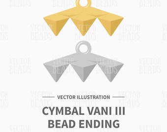 Vector Clip Art Pack de Cymbal Vani III Bead Ending - Descarga instantánea