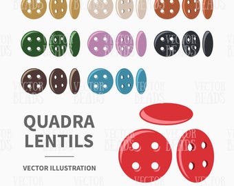 Conjunto de imágenes prediseñadas vectoriales de perlas de lentejas Quadra: descarga instantánea
