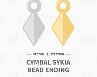 Vector Clip Art Set de Cymbal Sykia GemDuo Bead Ending - Descarga instantánea