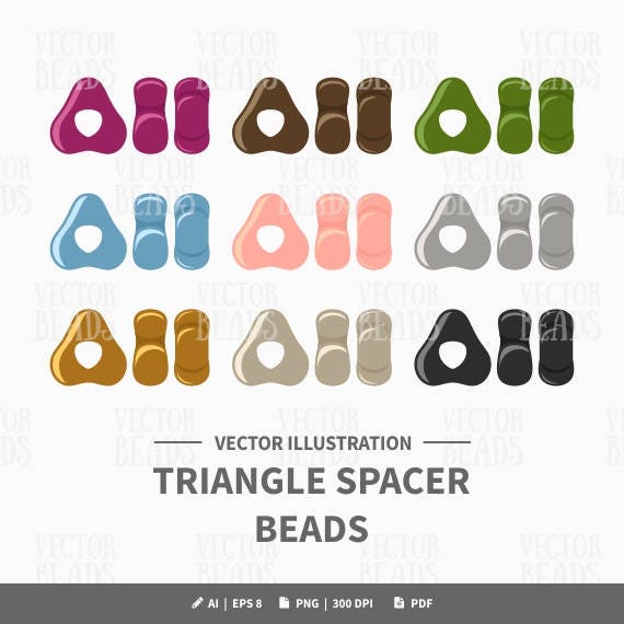 Vector Clipart Set Of Triangle Spacer Beads Instant Download Etsy