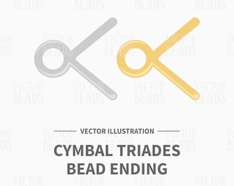 Vector Clip Art Set of Cymbal Triades GemDuo Bead Ending - Instant Download