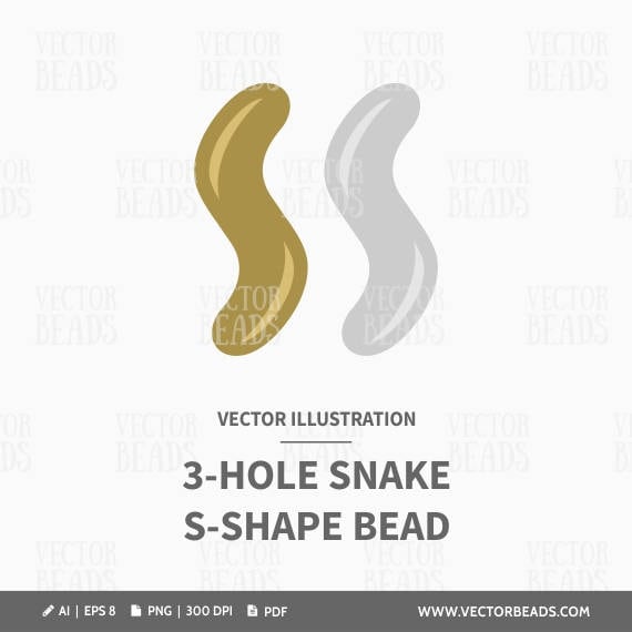 Vector Clipart Of Three Hole S Shape Beads Instant Download Etsy