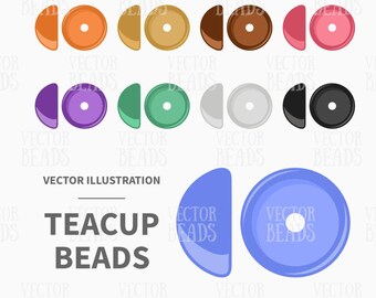 Vector Clipart Set of Teacup Beads - Instant Download