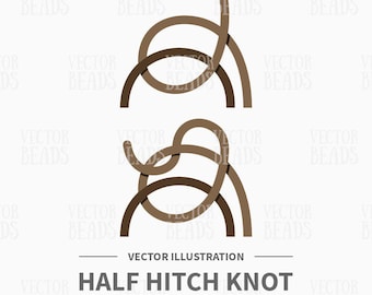 Vector Illustration of Half Hitch Knot - Instant Download