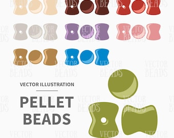 Clip Art Set von Pellet Perlen zum Erstellen von Perlendiagrammen - Digitales Produkt