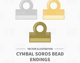 Vector Clip Art Pack of Cymbal Soros Bead Endings - Instant Download