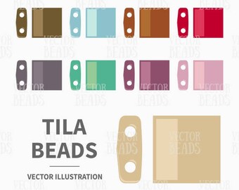 Vector Clip Art Set of Tila Beads for Creating Beading Charts - Instant Download