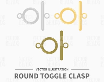 Vector Clip Art Pack de Round Toggle Cierre - Descarga Instantánea