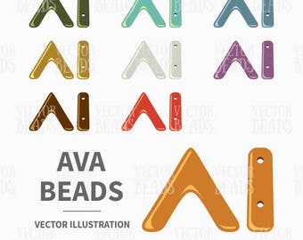 Vector Clip Art Pack of Three Hole Ava Beads - Instant Download
