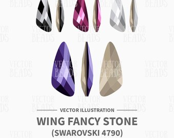 Vector Illustration of Swarovski 4790 Wing Fancy Stones - Digital Items