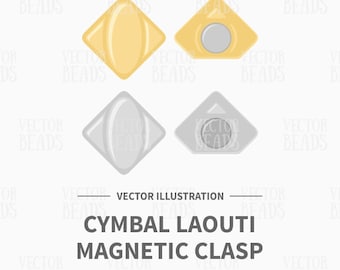 Vector Clip Art Set of Cymbal Laouti Magnetic Clasp - Instant Download
