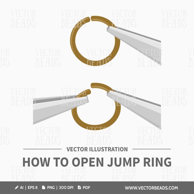 How to Open Jump Ring Vector Illustration Instant Download - Etsy