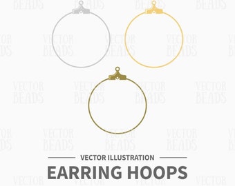 Ilustración vectorial de aros de pendientes de joyería - Imágenes prediseñadas digitales