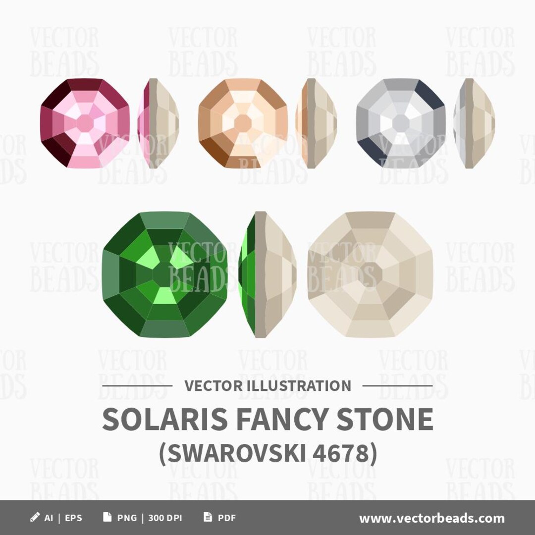 Vector Illustration of Swarovski 4678 Solaris Fancy Stone - Etsy