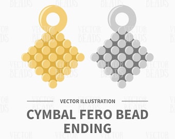 Vector Clip Art Set de Cymbal Fero Bead Ending - Descarga Instantánea